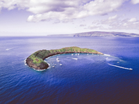 Molokini with Boats in the Cove